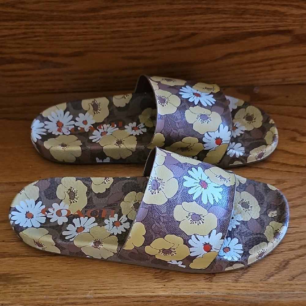 Coach Floral Slide Sandals